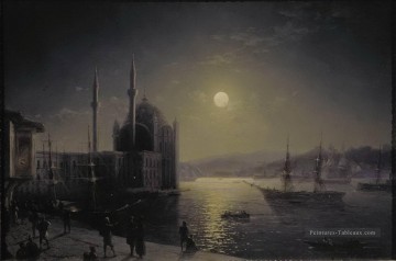 Ivan Aivazovsky nuit au clair de lune sur le Bosphore Paysage marin Peinture à l'huile